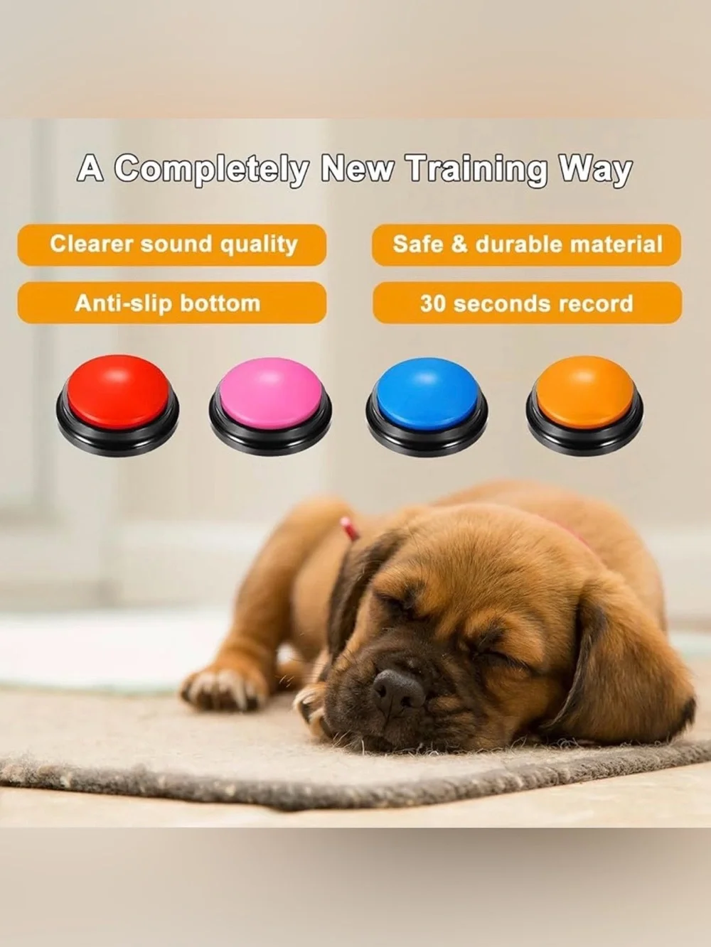 Molik Recordable Communication Buttons (4-Pack) – 30 Second Voice Recording 🐾🎙️